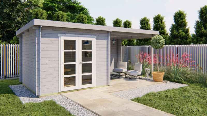 Goedkooptuinhuis Hasse 3 Blokhut - Tuinhuis Hasse | 28 mm | vuren onbehandeld