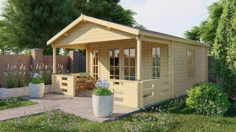 Goedkooptuinhuis Heino Blokhut - Tuinhuis Heino | 44 mm | vuren onbehandeld