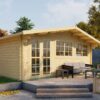 Goedkooptuinhuis Helle Blokhut - Tuinhuis Helle | 44 mm | vuren onbehandeld