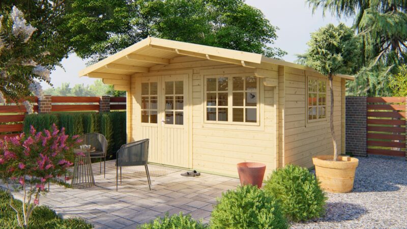 Goedkooptuinhuis Inge Blokhut - Tuinhuis Inge | 44 mm | vuren onbehandeld