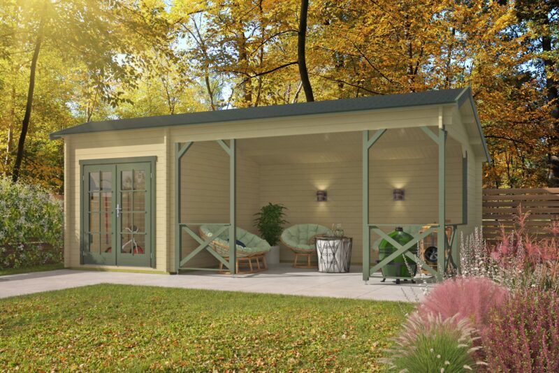 Goedkooptuinhuis Kukka 1 Blokhut - Tuinhuis Kukka | 40 mm | vuren onbehandeld