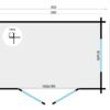 Goedkooptuinhuis Lucy grondplan Blokhut - Tuinhuis Lucy | 40 mm | onbehandeld