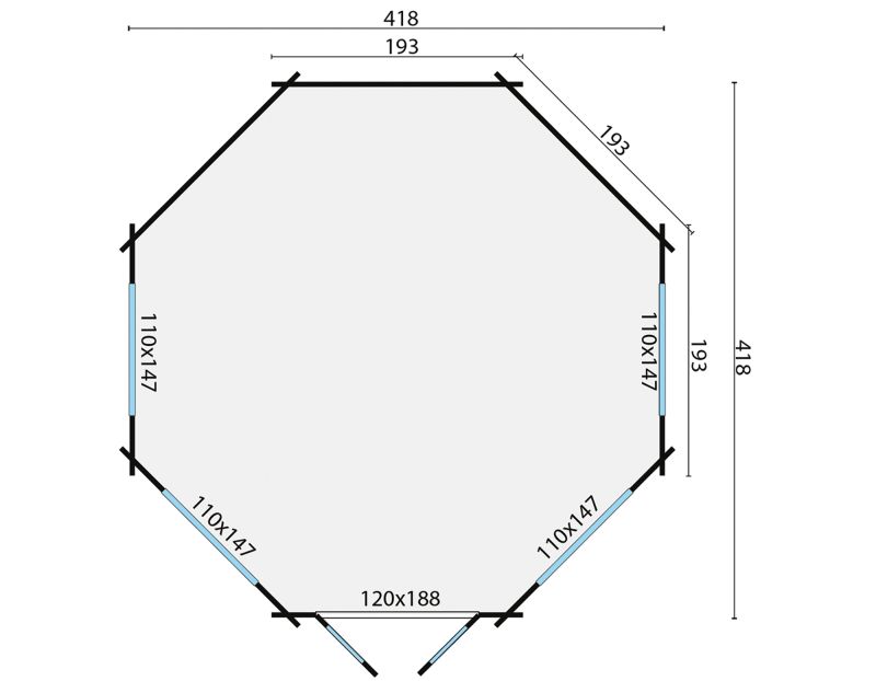Goedkooptuinhuis Lynn 1 Blokhut - Tuinhuis Lynn | 44 mm | vuren onbehandeld