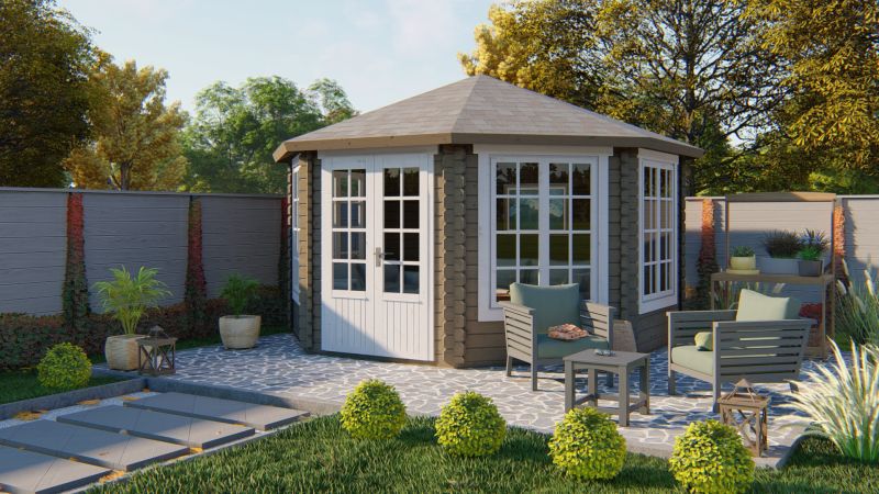 Goedkooptuinhuis Lynn Blokhut - Tuinhuis Lynn | 44 mm | vuren onbehandeld