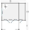Goedkooptuinhuis Manchester grondplan Blokhut - Tuinhuis Manchester | 58 mm | vuren onbehandeld