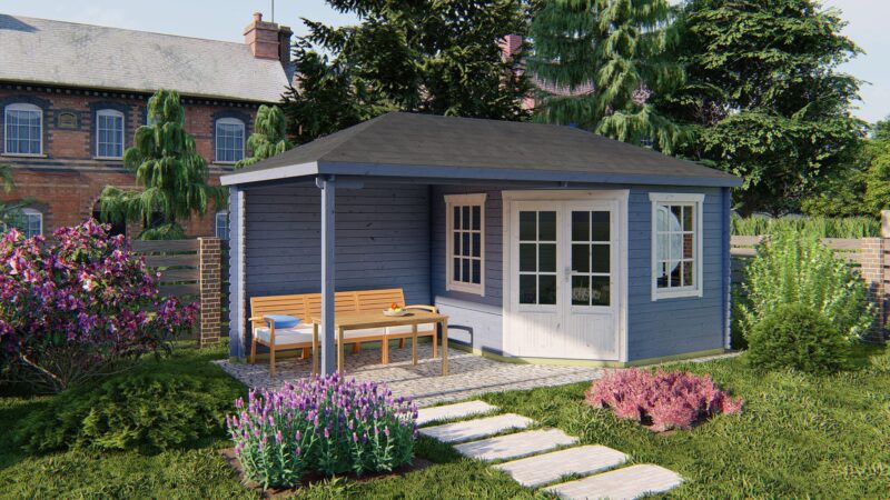 Goedkooptuinhuis Marku 1 Blokhut - Tuinhuis Markku | 28 mm | vuren onbehandeld