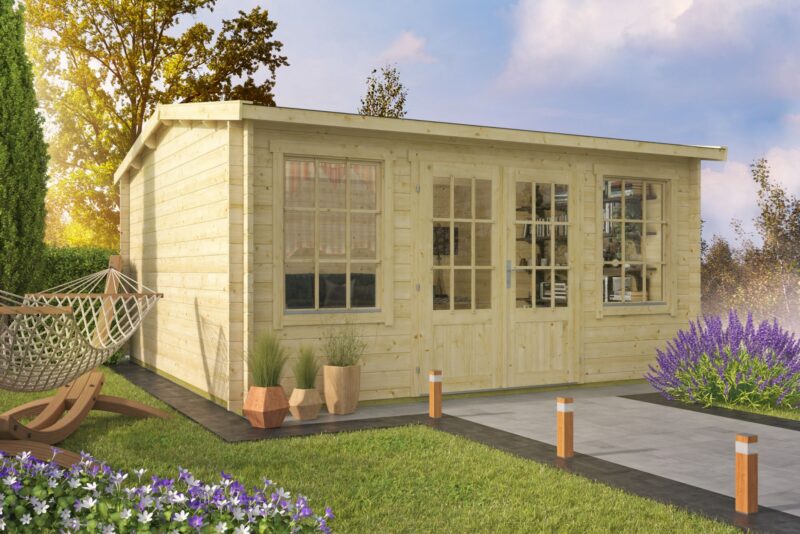 Goedkooptuinhuis Meaghan Blokhut - Tuinhuis Meaghan | 40 mm | onbehandeld