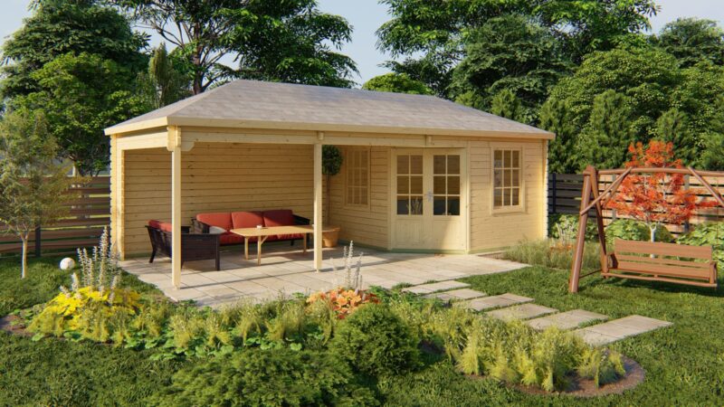 Goedkooptuinhuis Paiva 1 Blokhut - Tuinhuis Paiva | 44 mm | vuren onbehandeld