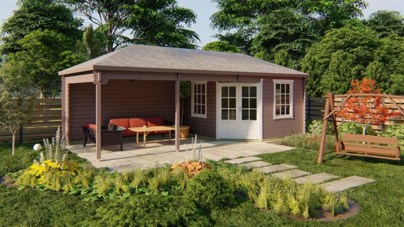 Goedkooptuinhuis Paiva Blokhut - Tuinhuis Paiva | 44 mm | vuren onbehandeld