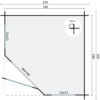 Goedkooptuinhuis Petra grondplan Blokhut - Tuinhuis Petra | 28 mm | onbehandeld