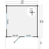 Goedkooptuinhuis Riho grondplan Blokhut - Tuinhuis Riho | 40 mm | vuren onbehandeld