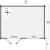 Goedkooptuinhuis Rorik grondplan Blokhut - Tuinhuis Rorik | 58 mm | vuren onbehandeld