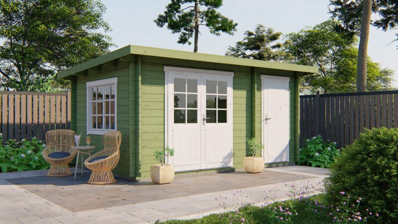 Goedkooptuinhuis Santander 1 Blokhut - Tuinhuis Santander | 34 mm | vuren onbehandeld