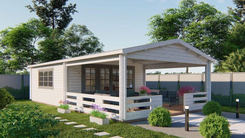 Blokhut - Tuinhuis Sheffield | 58 mm | vuren onbehandeld