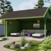 Goedkooptuinhuis Thuringen Blokhut - Tuinhuis Thüringen | 44 mm | vuren onbehandeld