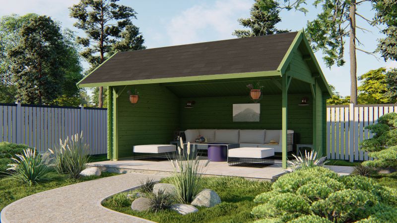 Goedkooptuinhuis Thuringen Blokhut - Tuinhuis Thüringen | 44 mm | vuren onbehandeld