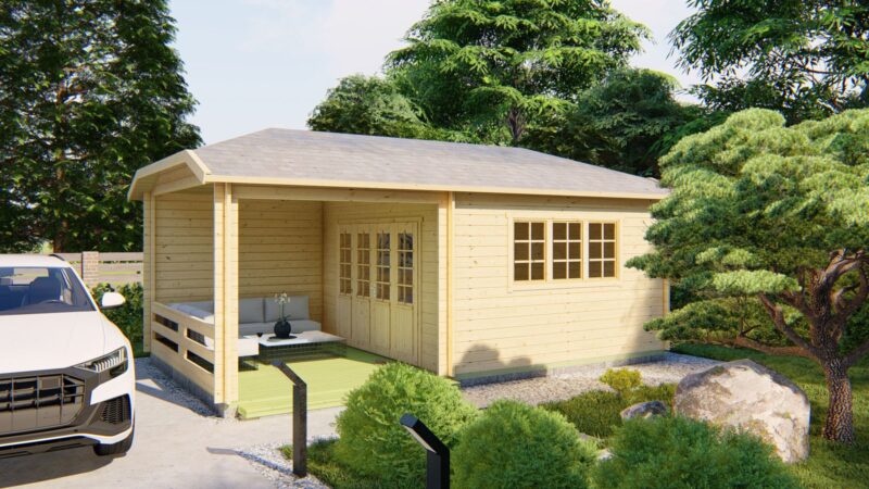 Blokhut - Tuinhuis Torkel | 44 mm | vuren onbehandeld