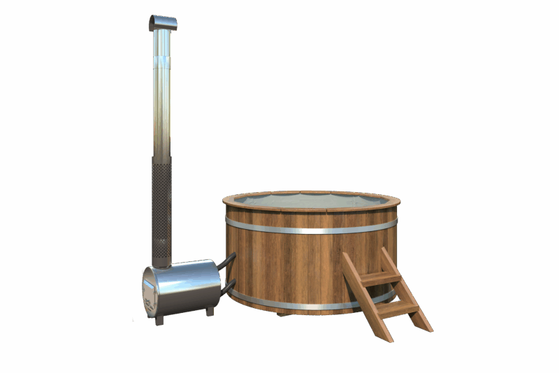 Hottub met externe RVS kachel Ø180 cm Thermowood