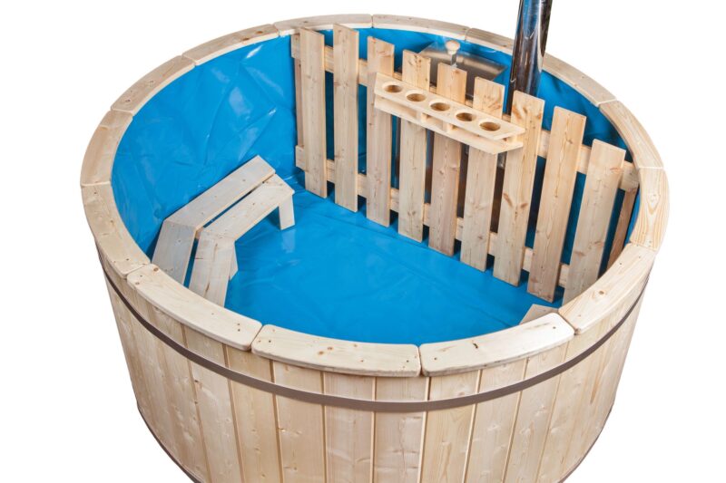 Hottub met externe RVS kachel ø200 cm onbehandeld vuren