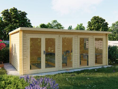 Blokhut - Tuinhuis Gabriella | 58 mm | onbehandeld
