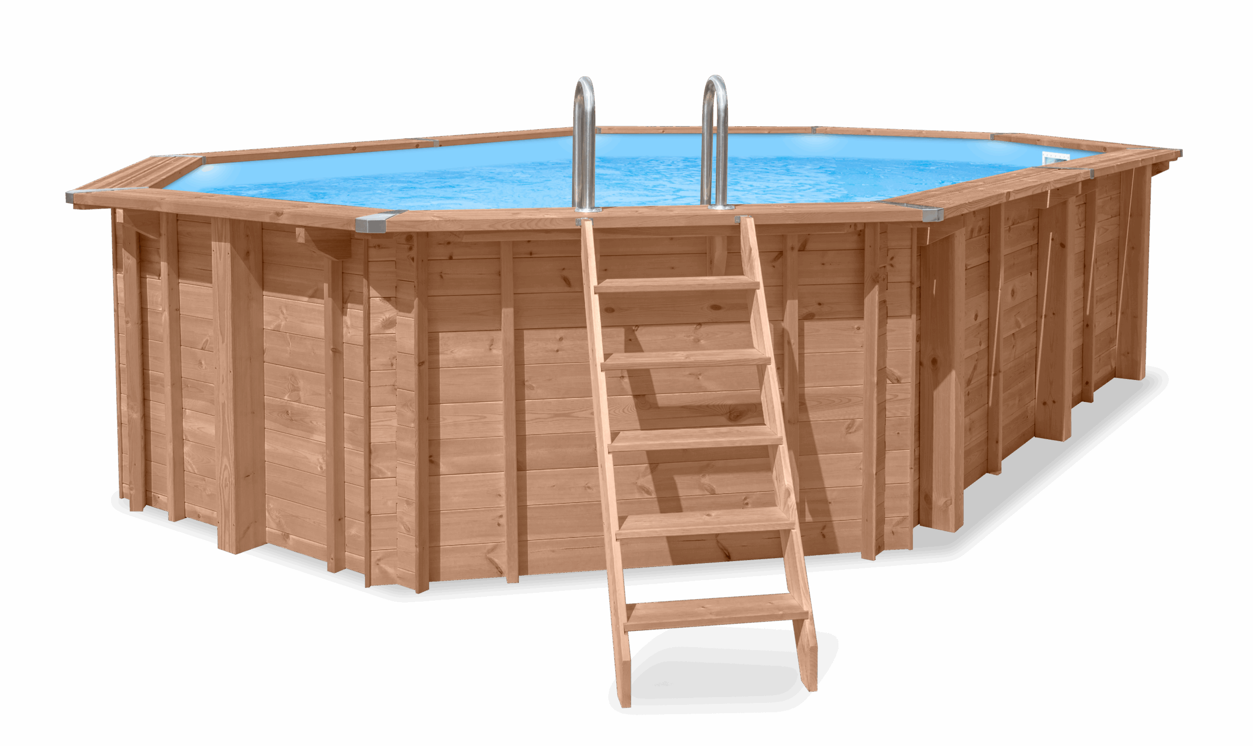 Luxe houten zwembad Cas Abou 814 x 460 x 138 cm