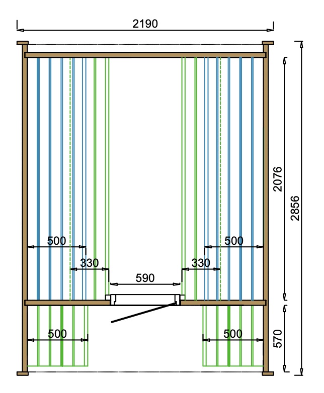 Sauna cube Rovaniemi 280 cm | 38 mm | onbehandeld