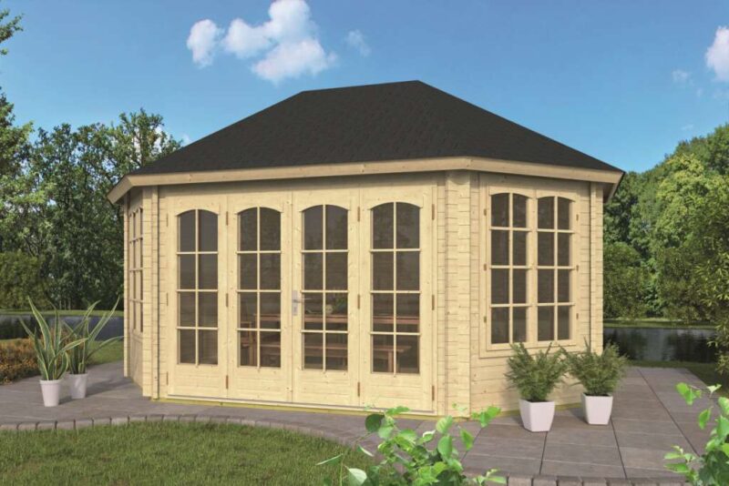 Tuinhuis Gudrun 40.0814 Blokhut - Tuinhuis Gudrun | 44 mm | vuren onbehandeld