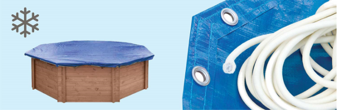 Winterafdekhoes - winter cover Luxe houten zwembad Mambo Beach 355 x 307 x 116 cm
