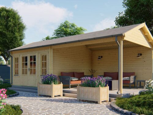 Blokhut - Tuinhuis Kwaspa | 44 mm | vuren onbehandeld