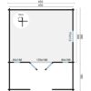 goedkooptuinhuis Heino grondplan Blokhut - Tuinhuis Heino | 44 mm | vuren onbehandeld