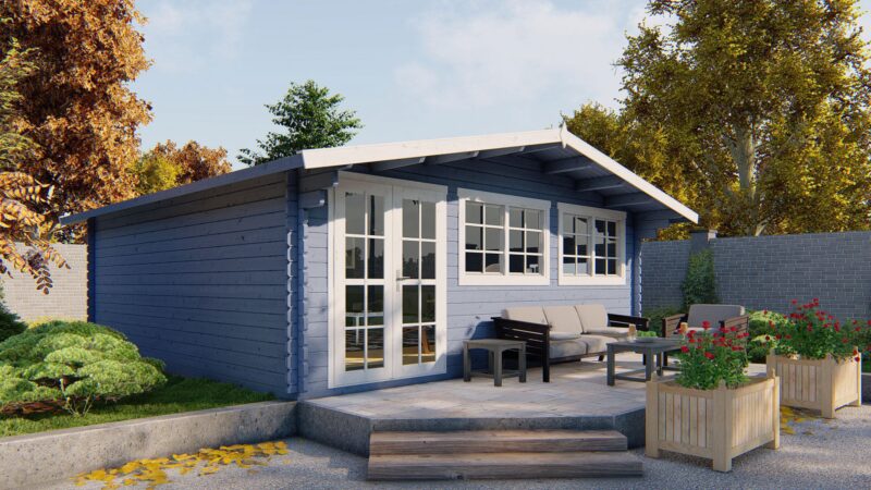 goedkooptuinhuis Helle 1 Blokhut - Tuinhuis Helle | 44 mm | vuren onbehandeld