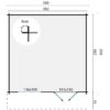 goedkooptuinhuis Hendrick grondplan Blokhut - Tuinhuis Hendrick | 44 mm | vuren onbehandeld