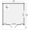 goedkooptuinhuis Laula grondplan Blokhut - Tuinhuis Laula | 44 mm | vuren onbehandeld