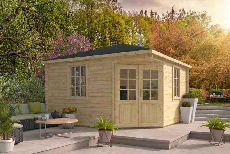 goedkooptuinhuis Lotte Blokhut - Tuinhuis Lotte | 44 mm | vuren onbehandeld