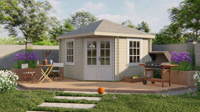 goedkooptuinhuis Nilsson 1 Blokhut - Tuinhuis Nilsson | 44 mm | vuren onbehandeld