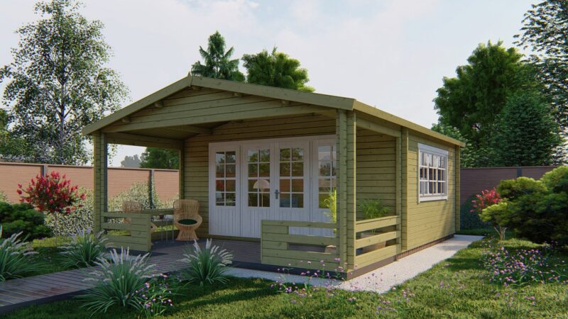 goedkooptuinhuis Nottingham 1 Blokhut - Tuinhuis Nottingham | 58 mm | vuren onbehandeld