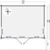 goedkooptuinhuis Yorick grondplan Blokhut - Tuinhuis Yorick | 44 mm | vuren onbehandeld