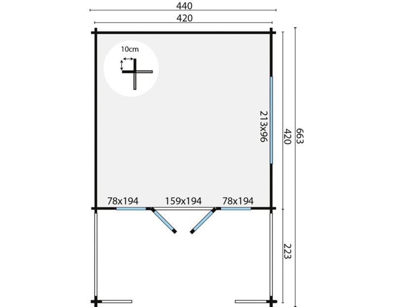 goedkooptuinhuis ipswich grondplan Blokhut - Tuinhuis Ipswich | 58 mm | vuren onbehandeld