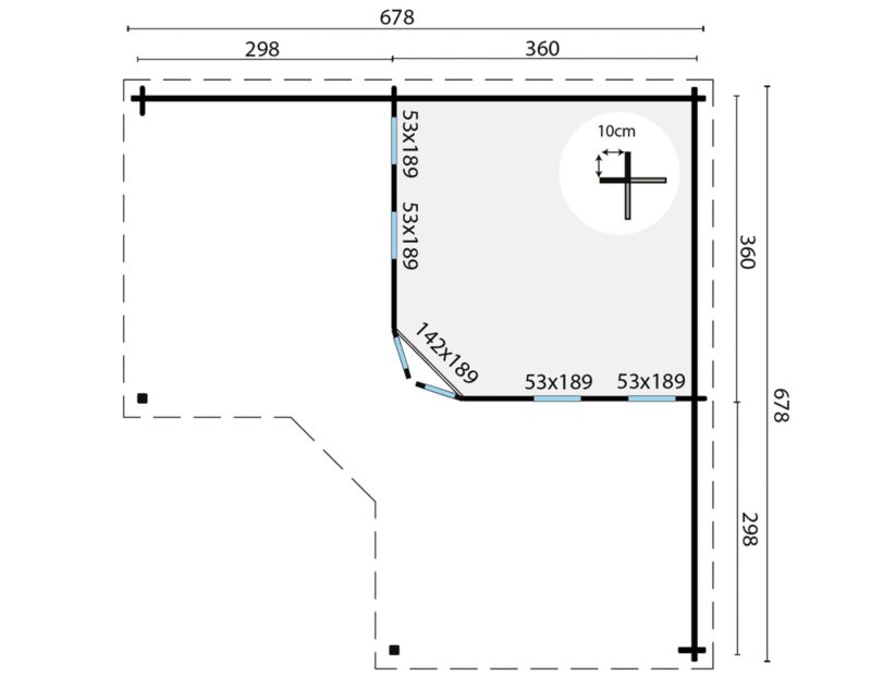 jutka 2 Blokhut - Tuinhuis Jutka | 44 mm | vuren onbehandeld