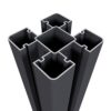NewTechWood aluminium poortpaalset, 2 stuks met paalkap, 8 x 8 x 270 cm, zwart.