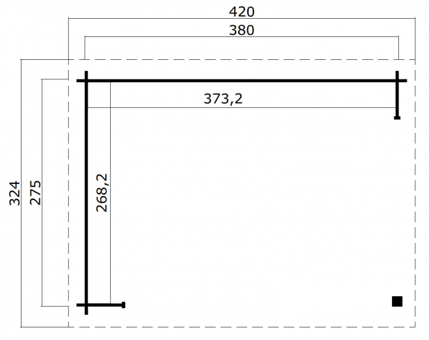 Overkapping Lara 380x275 Olijfgroen Geïmpregneerd
