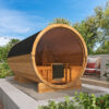 Saunabarrel | Ø205 x 400 cm | 42 mm | Thermowood | met panorama raam