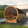 Saunabarrel | Ø205 x 350 cm | 42 mm | Thermowood | met panorama raam