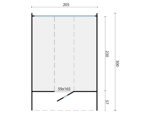 Saunabarrel | Ø205 x 300 cm | 42 mm | Thermowood | met ½ panorama raam
