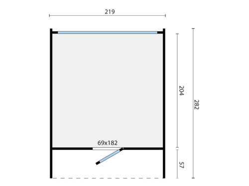 Sauna cube Rovaniemi 280 cm | 42 mm | Thermowood | met ½ panorama raam