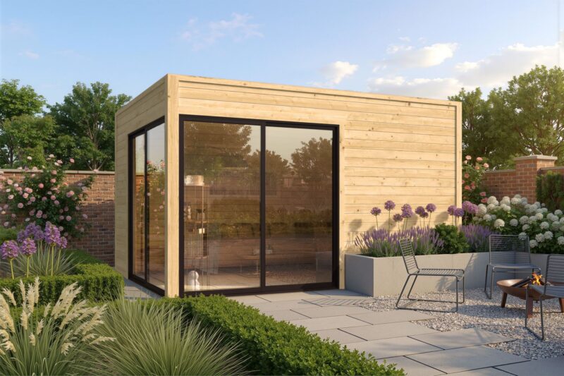 Goedkooptuinhuis Rico Blokhut - Tuinhuis Rico | 28 mm | vuren onbehandeld