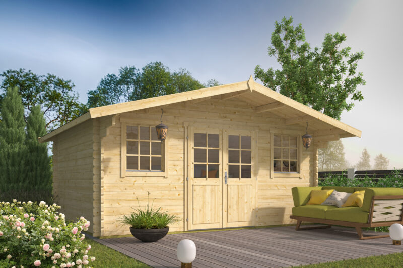 Goedkooptuinhuis Pavel Blokhut - Tuinhuis Pavel | 44 mm | vuren onbehandeld