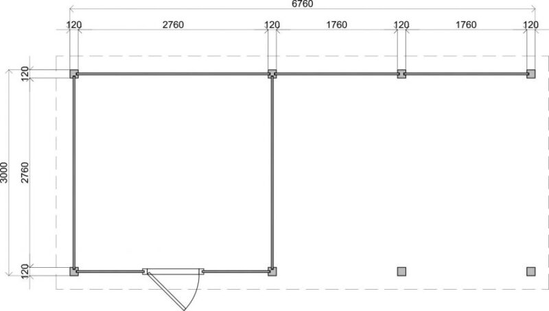 Tuinhuis met Overkapping Lelystad 300x300cm + 400cm